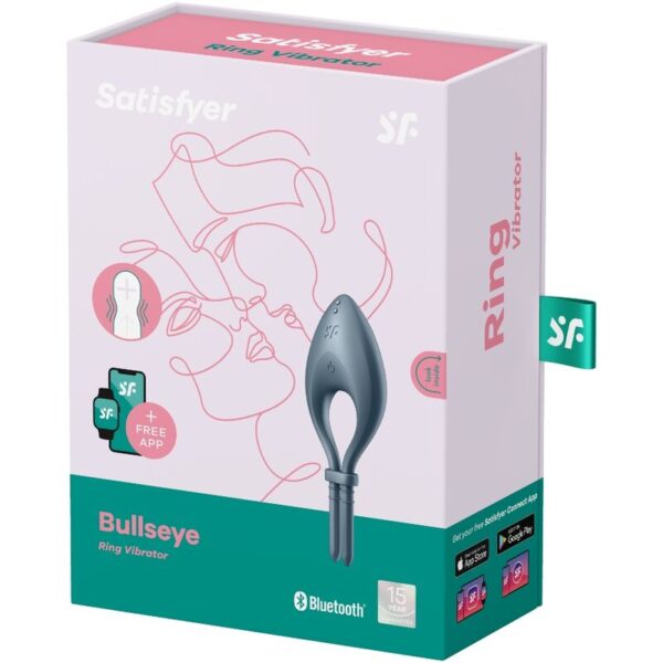 SATISFYER - BULLSEYE ANILLO VIBRADOR APP GRIS - Imagen 3