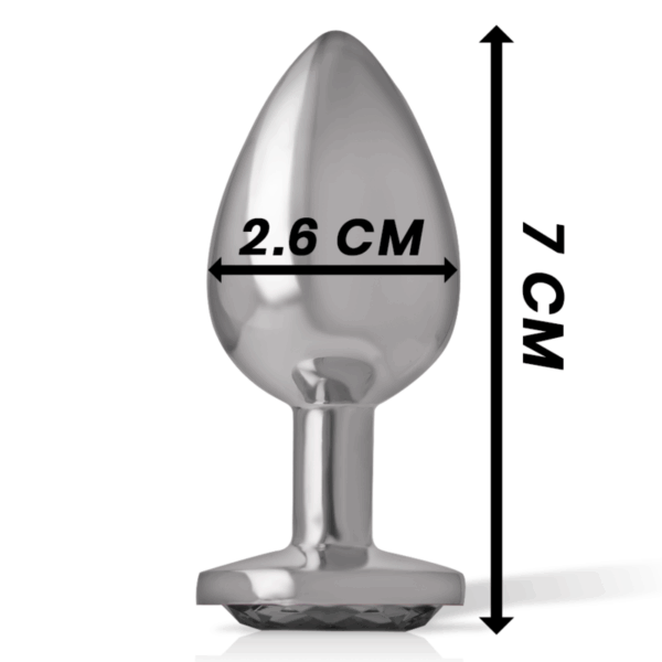 INTENSE - PLUG ANAL METAL ALUMINIO CON CRISTAL NEGRO TALLA S - Imagen 4