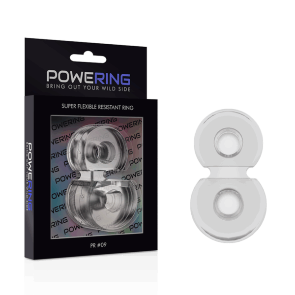 POWERING - SUPER FLEXIBLE Y RESISTENTE ANILLO PENE DOBLE PR09 CLEAR - Imagen 2