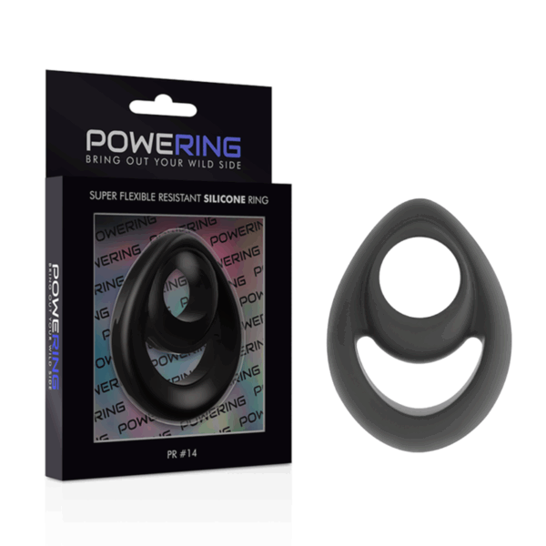 POWERING - SUPER FLEXIBLE Y RESISTENTE ANILLO PENE Y TESTÍCULOS  PR14  NEGRO - Imagen 2