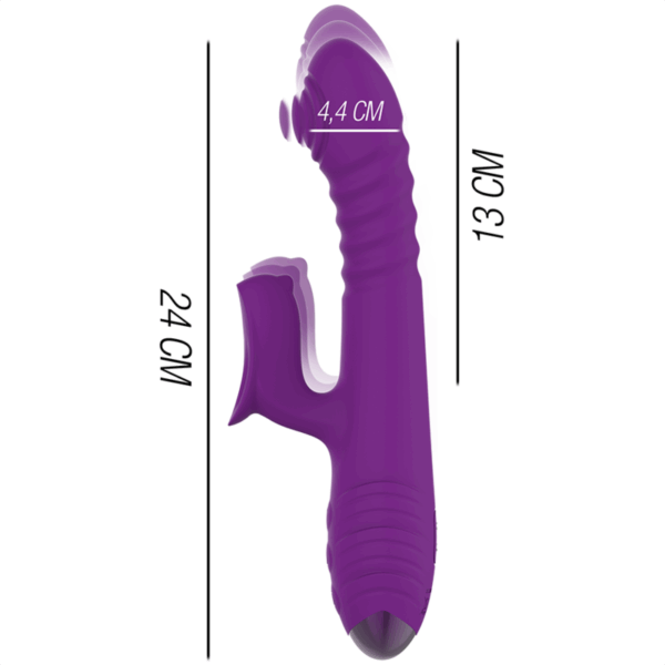 INTENSE - IGGY VIBRADOR MULTIFUNCIÓN RECARGABLE UP & DOWN CON ESTIMULADOR DE CLITORIS MORADO - Imagen 3