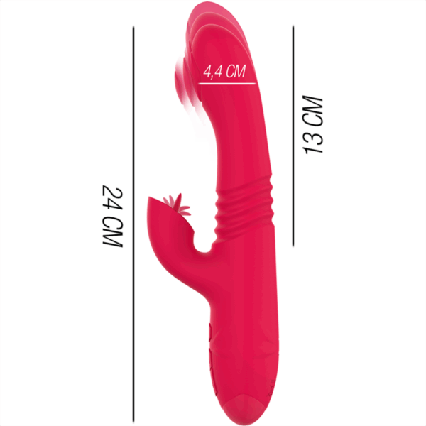 INTENSE - DUA VIBRADOR MULTIFUNCIÓN RECARGABLE UP & DOWN CON LENGUA ROJO - Imagen 3
