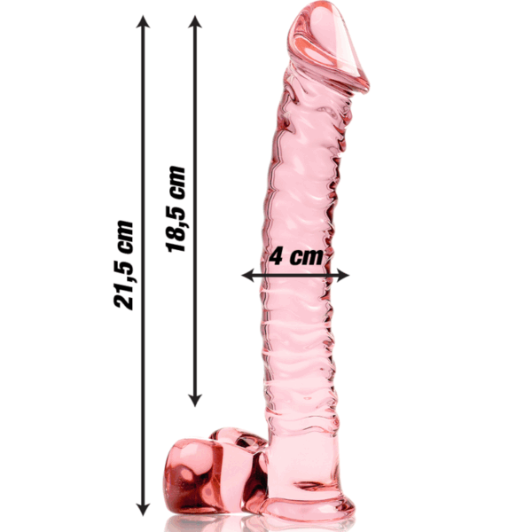 NEBULA SERIES BY IBIZA - MODELO 23 DILDO CRISTAL ROSA 21.5 CM -O- 4 CM - Imagen 3