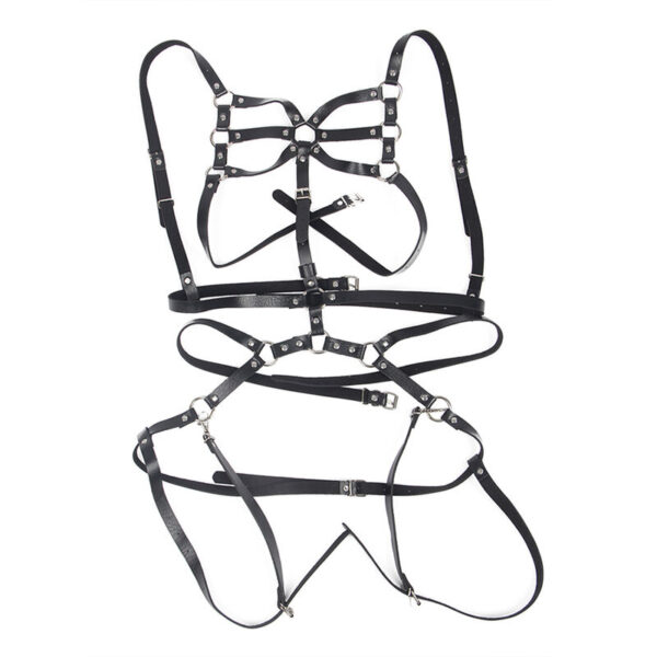 SUBBLIME - ARNÉS DE CUERPO CORREAS AJUSTABLE CUERO NEGRO TALLA ÚNICA - Imagen 4
