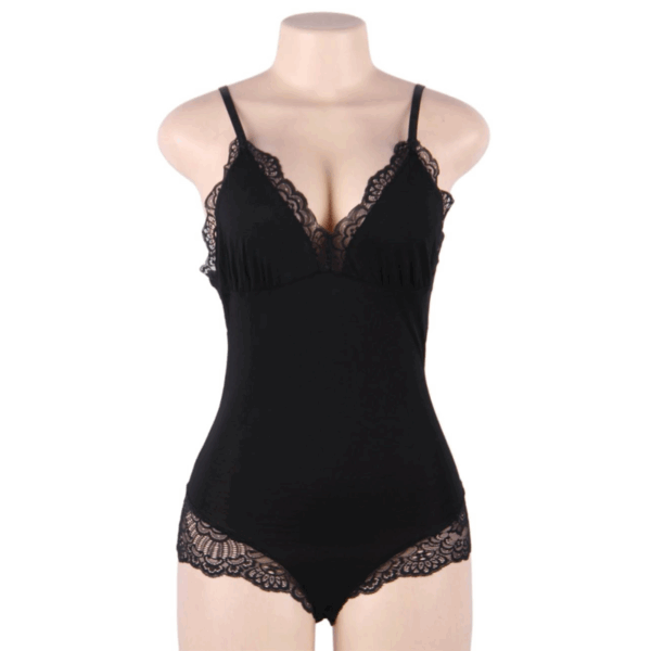 SUBBLIME - TEDDY DETALLE ENCAJE FLORAL NEGRO S/M - Imagen 4