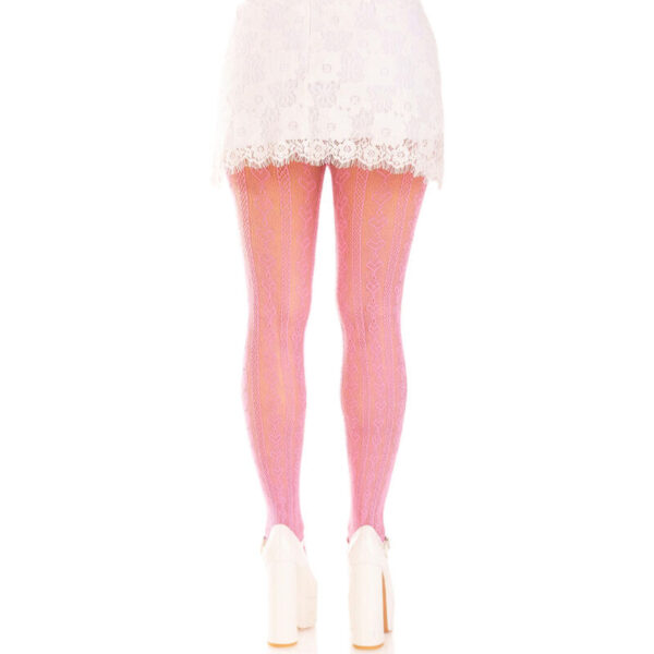 LEG AVENUE - MEDIAS CON ABERTURAS CORAZON & LAZOS ROSA - Imagen 2