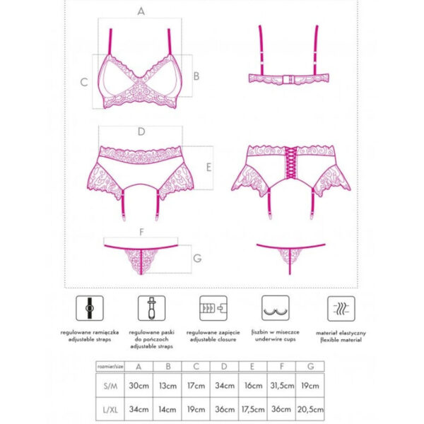LIVCO CORSETTI FASHION - NAHIR LC 20214 SUJETADOR + PANTY + LIGUERO L/XL - Imagen 4