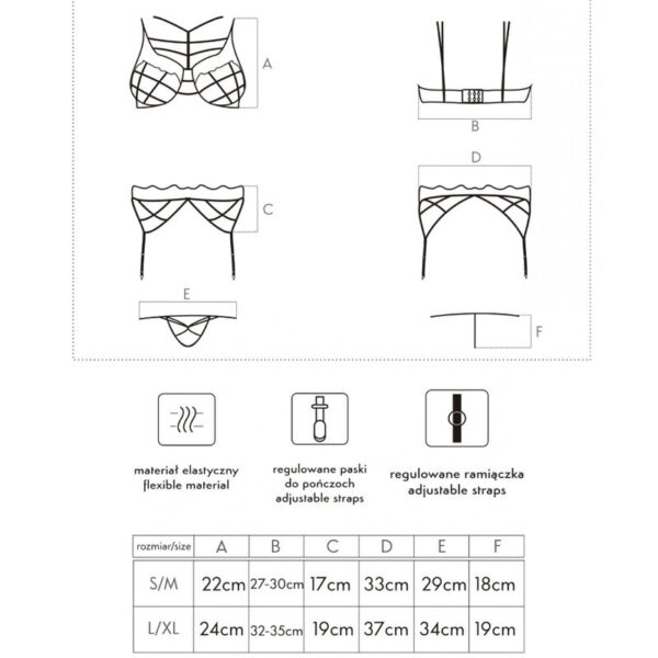 LIVCO CORSETTI FASHION - SOLEDAD LC 20217 SUJETADOR + PANTY + LIGUERO L/XL - Imagen 4