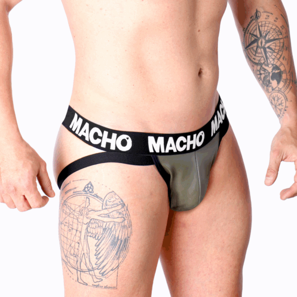 MACHO - MX27GR JOCK CUERO GRIS BEIGE S - Imagen 2