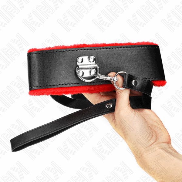 KINK - COLLAR CON CORREA 116 CM DE PIEL ROJO AJUSTABLE 40-48 CM X 6 CM - Imagen 3
