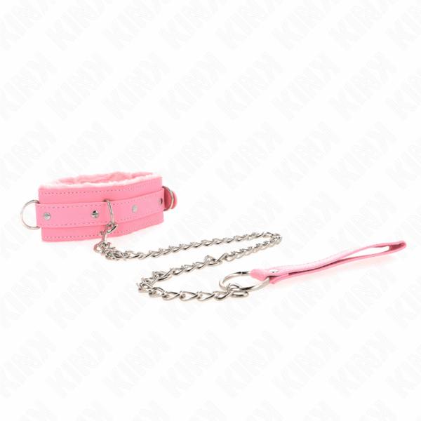 KINK - COLLAR CON CORREA 65 CM CON RESTRICCIONES ROSA AJUSTABLE 36-42 CM X 5.5 CM - Imagen 2
