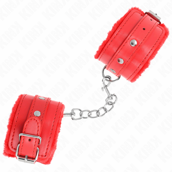 KINK - MUÑEQUERAS FORRADAS PREMIUM ROJO CON CORREA ROJO AJUSTABLE 17-29 CM X 6 CM - Imagen 2