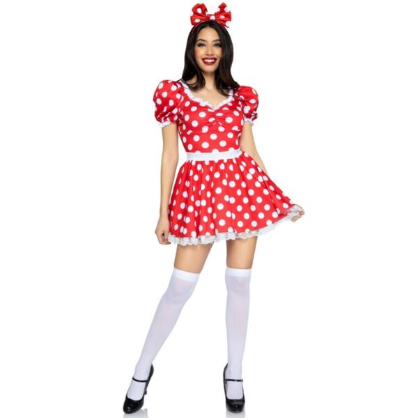 LEG AVENUE - VESTIDO DE LUNARES + DIADEMA ROJO/BLANCO M - Imagen 2