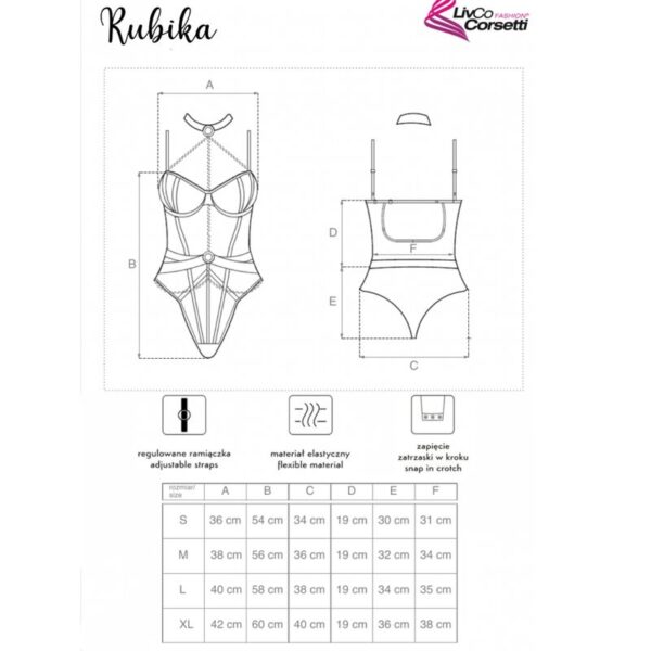 LIVCO CORSETTI FASHION - RUBIKA LC XG079 BODY CON GARGANTILLA NEGRO L - Imagen 4