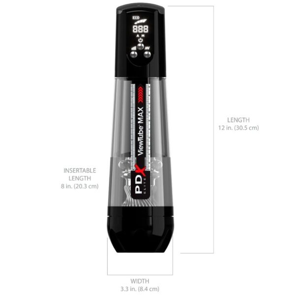 PDX ELITE - VIEWTUBE MAX VIEW MASTURNADOR AUTOMÁTICO CON SUCCIÓN TRANSPARENTE - Imagen 4