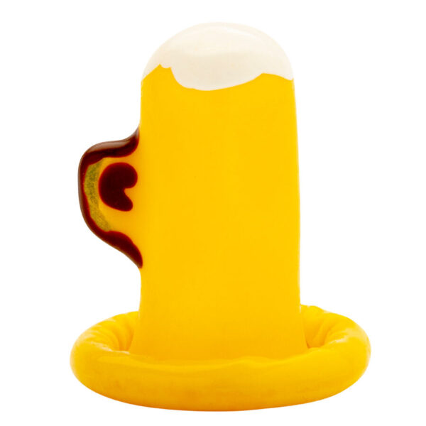 CONDOMERIE - PRESERVATIVO DECORATIVO PINTADO A MANO VASO DE CERVEZA - Imagen 4
