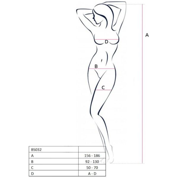 PASSION - WOMAN BS032 BODYSTOCKING ROJO TALLA ÚNICA - Imagen 2