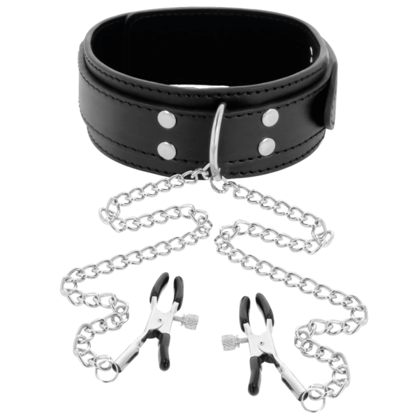 DARKNESS - COLLAR CON PINZAS PARA PEZONES NEGRO - Imagen 2