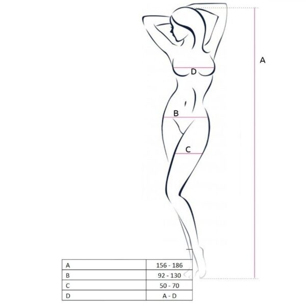 PASSION - WOMAN BS047 BODYSTOCKING ROJO TALLA ÚNICA - Imagen 2