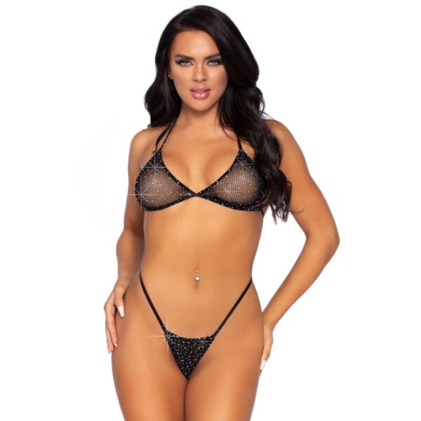 LEG AVENUE - SET EN CUERPO DE RED TOP Y TANGA TALLA ÚNICA