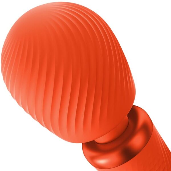 FUN FACTORY - VIM WAND RUMBLE VIBRADOR RECARGABLE SILICONA NARANJA - Imagen 3