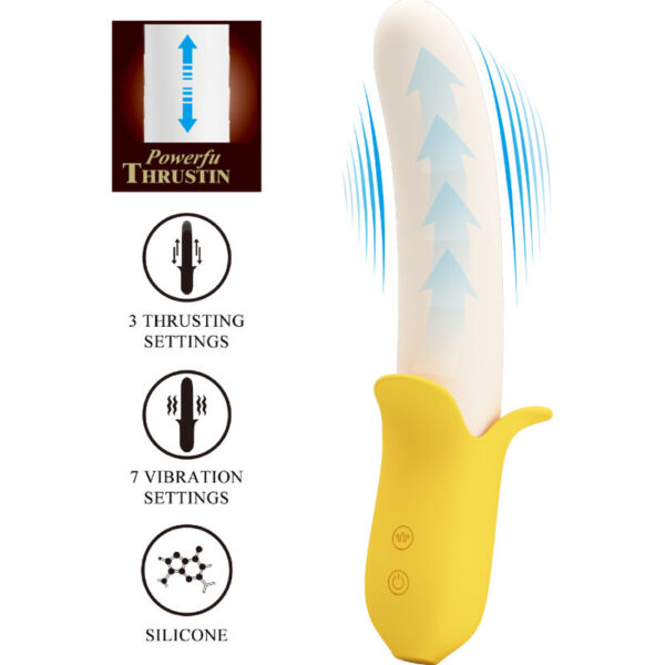 PRETTY LOVE - BANANA GEEK SUPER POWER 7 VIBRACIONES UP&DOWN SILICONA NEGRO - Imagen 3