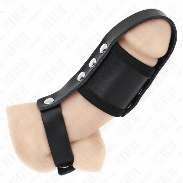 KINK - ANILLO JAULA PENE CUERO CON CORREA DIVISORIA DE BOLAS RECUBIERTO AJUSTABLE - Imagen 3