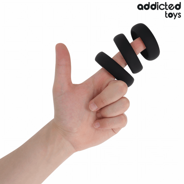 ADDICTED TOYS - SET DE ANILLOS SILICONA PLANOS - Imagen 2