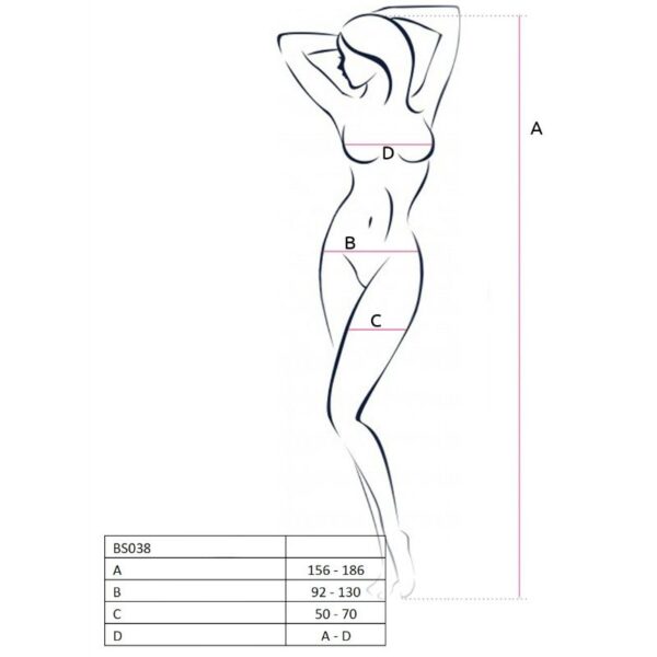 PASSION - WOMAN BS038 BODYSTOCKING BLANCO TALLA ÚNICA - Imagen 2