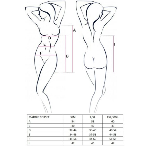 PASSION - WOMAN MADDIE CORSET NEGRO TALLA S/M - Imagen 2